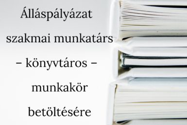 A komáromi Szinnyei József Könyvtár álláspályázatot hirdet szakmai munkatárs – könyvtáros munkakör betöltésére
